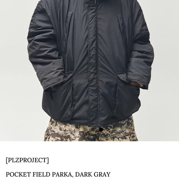 플리즈프로젝트 POCKET FIELD PARKA,DARK GRAY
