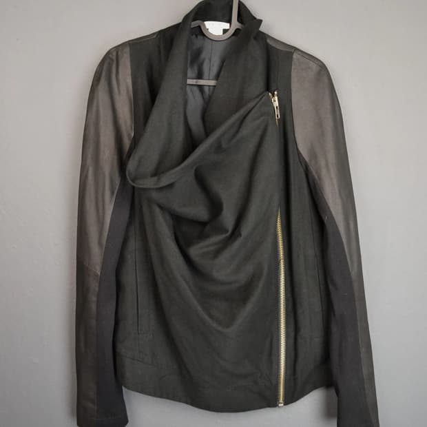 헬무트랭 바이커 재킷 염소 가죽 인서트