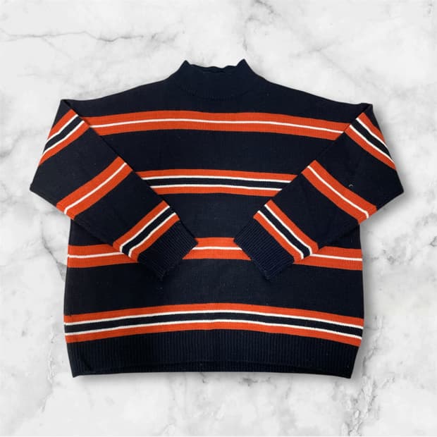 빈티지 - 터틀넥 스트라이프 스웨터