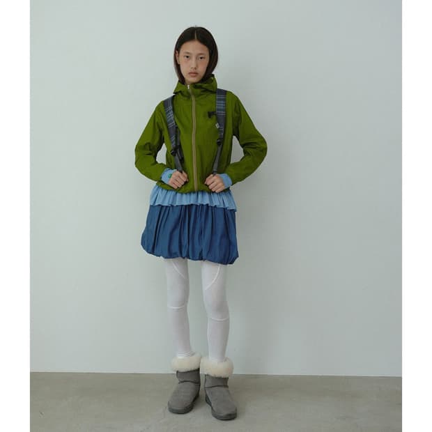 노컨텐츠 balloon mini skirt_deep blue