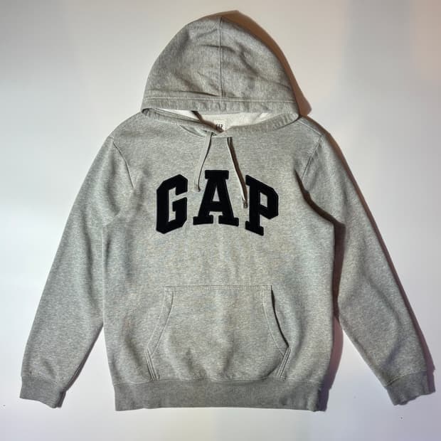 GAP 그레이 블랙 로고 후디 