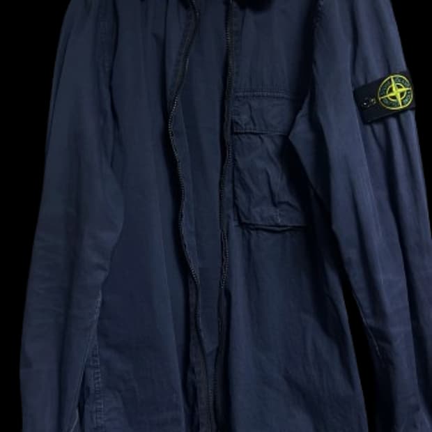 스톤아일랜드 코튼 캔버스 네이비 셔츠