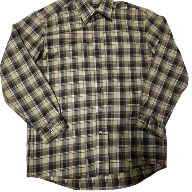 [입생로랑] 올드머니 감성 브라운 타탄체크 클래식 셔츠 95(M)