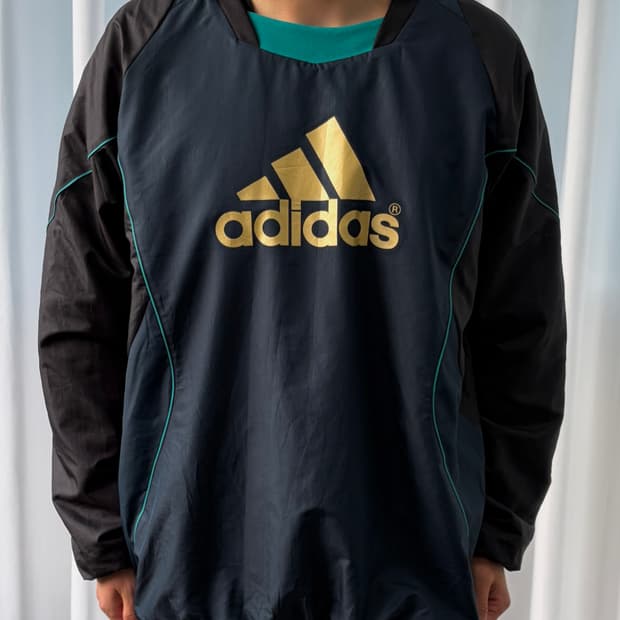 [XL]아디다스 JPN 올드스쿨 검골 기모 웜업 바람막이