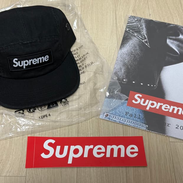 슈프림 밀리터리 캠프캡 블랙 - 25FW