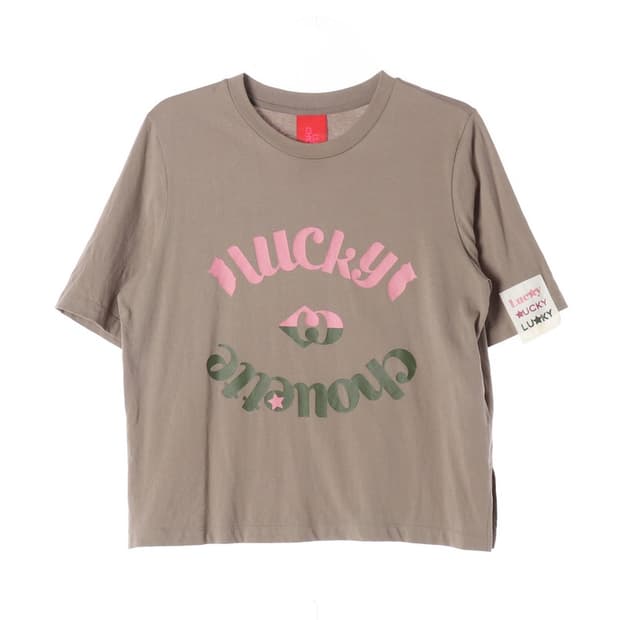 럭키슈에뜨 컬러 배색 레터링 반팔티 36