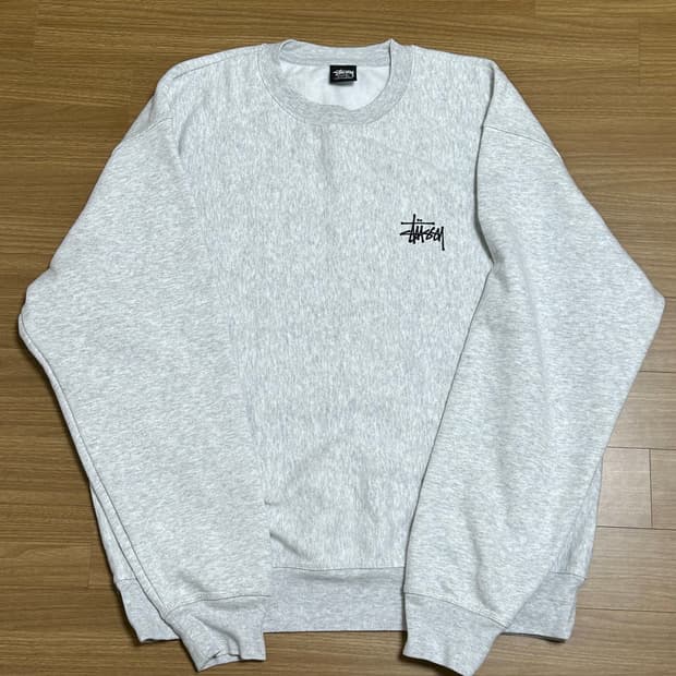 stussy 스투시 베이직 맨투맨 ASH HEATHER XL