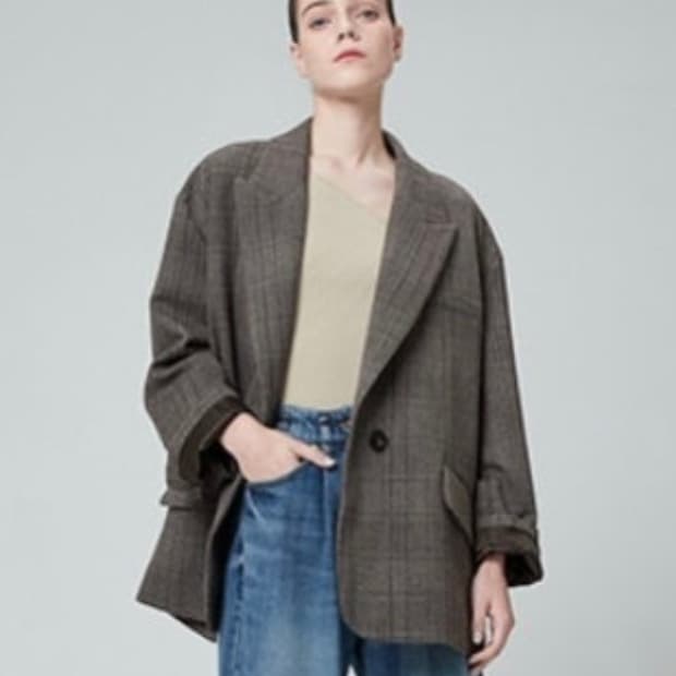 한섬 시스템 2021 체크 테일러드 자켓 88-98-165사이즈