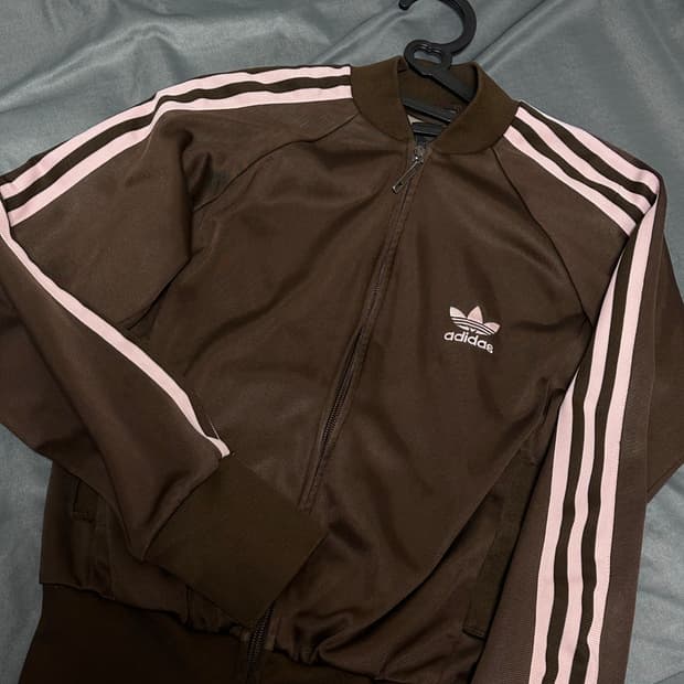 아디다스 희귀 초코딸기 브라운 핑크 져지 트랙탑