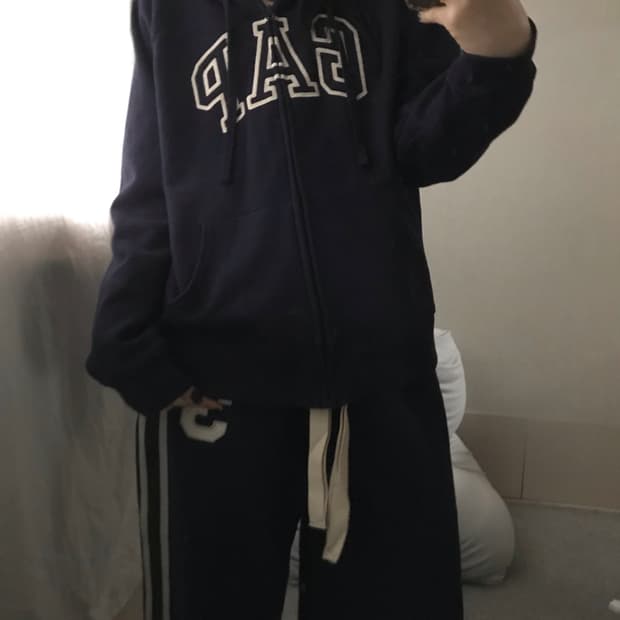 갭 네이비 후드집업