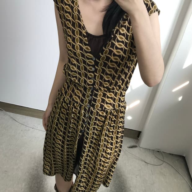 빈티지 레이어드 패턴 원피스