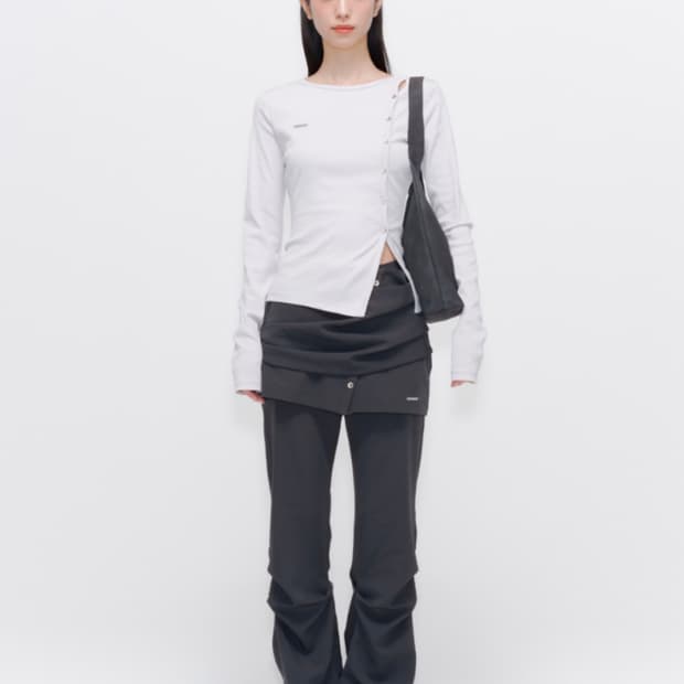 미세키서울 스커트 팬츠 차콜