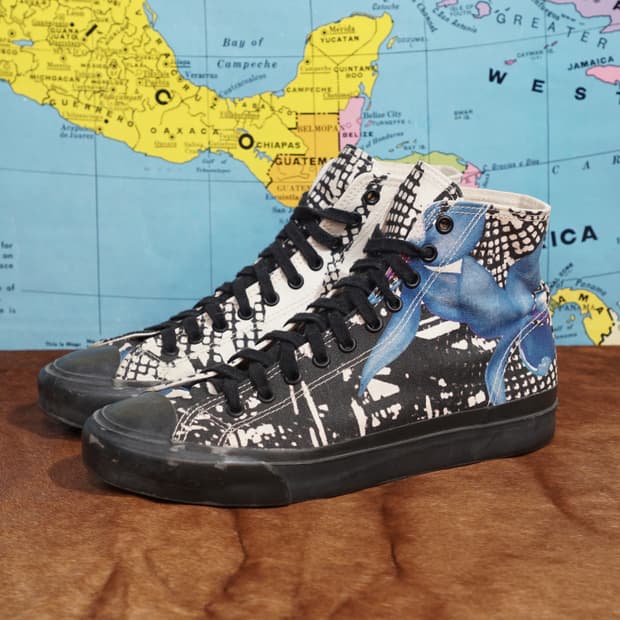 요지야마모토 지오메트릭 하이컷 스니커즈