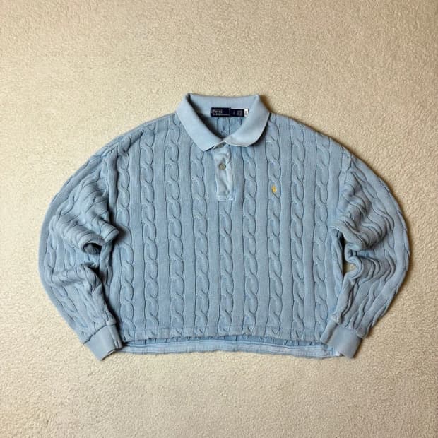 폴로 랄프로렌 케이블 코튼 크롭 니트 PN6683   