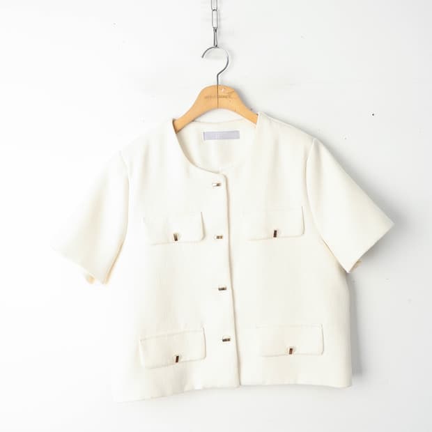 55/에잇세컨즈 아이보리 라운드넥 재킷
