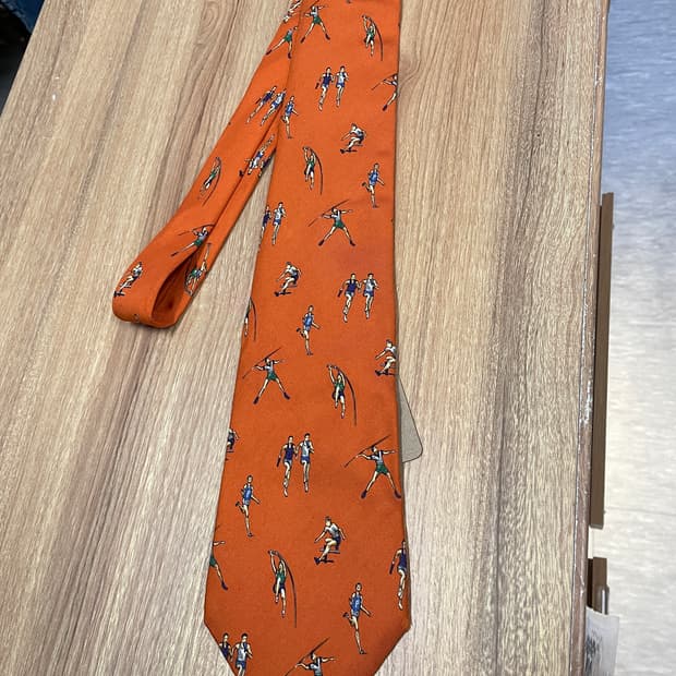 폴로 랄프로렌 오렌지 실크 넥타이