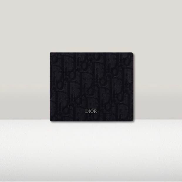 디올 오블리크 자카드 반지갑