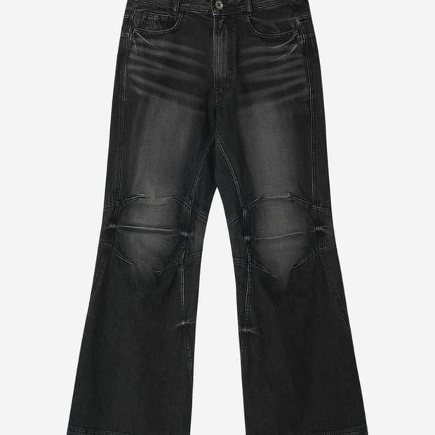 DOUBLE YOKE BIKER WASHING DENIM PANTS