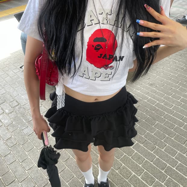 베이프 재팬 컬리지 티셔츠 화이트