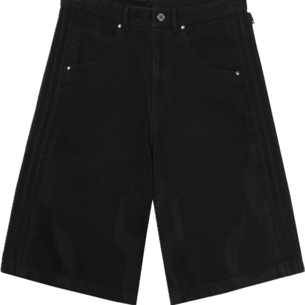 아디다스 플레임 데님 쇼츠 미디움 블랙 - KR 사이즈