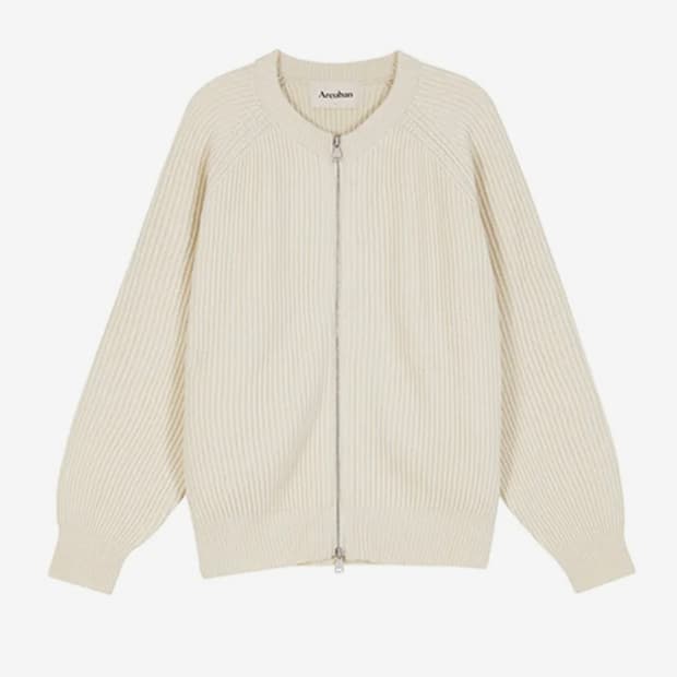 아르반 2WAY 헤비 울 오버핏 가디건_크림 M
