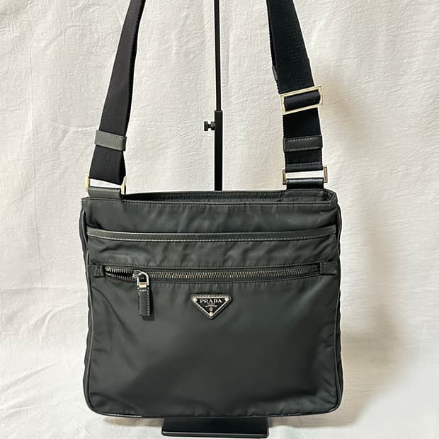 프라다 블랙 나일론 포코노 크로스백 숄더백
