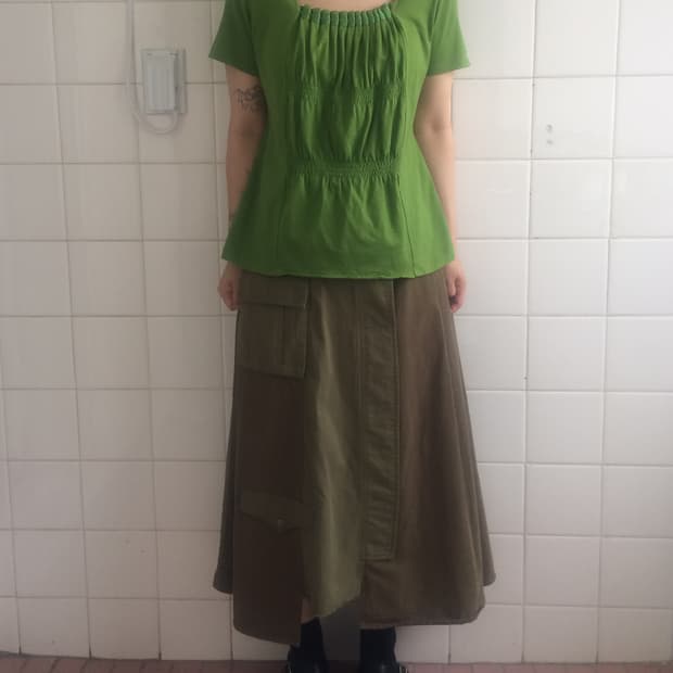 Pleats shirring point t shirt