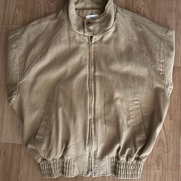 노이즈 워시드 코튼 헤링턴 점퍼 자켓