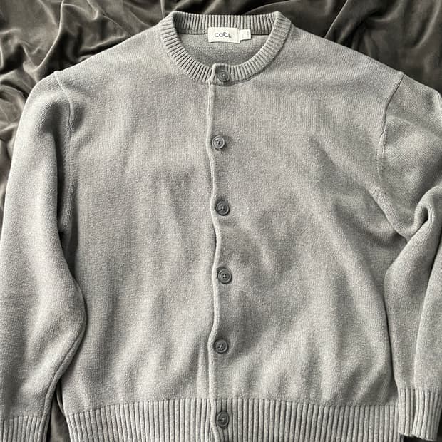 커스텀어클락 소프트 베이직 라운드 가디건 그레이 L