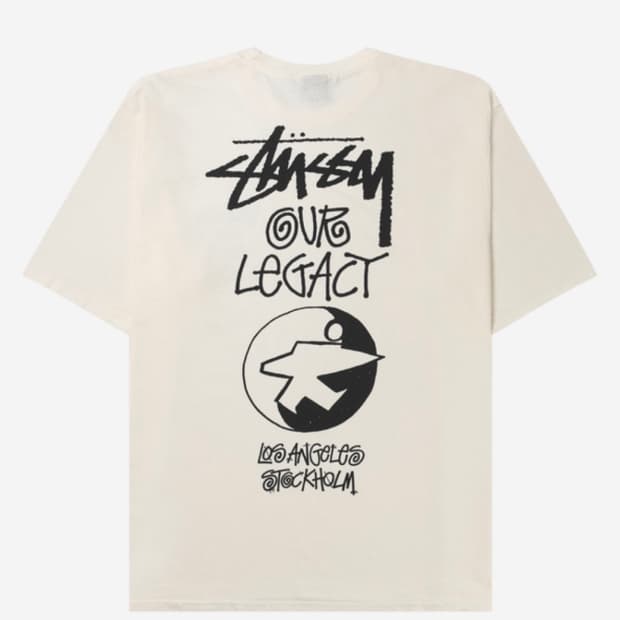 [L] 스투시 아워레가시 서프맨 반팔 피그먼트 내추럴