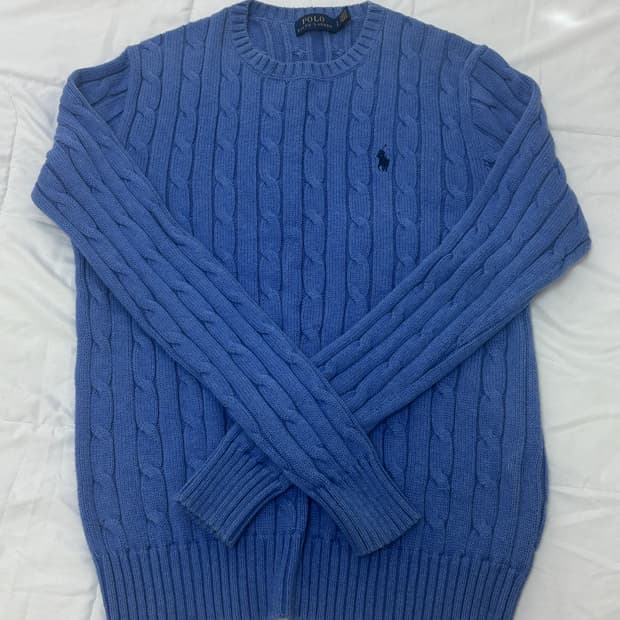 폴로 우먼즈 코튼 케이블니트 블루xs