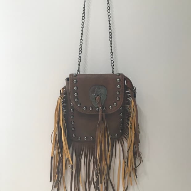 Western style vintage studded cross bag