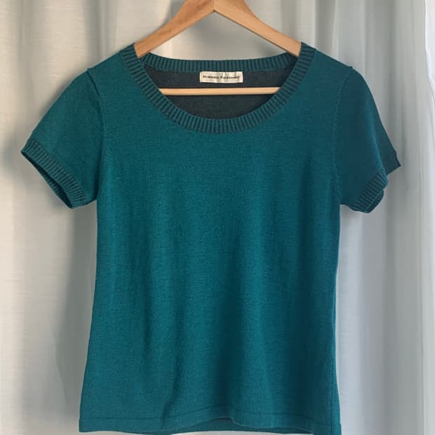 Hiroko Koshino Aqua green half knit