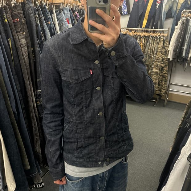 M) 리바이스 스판 인디고 데님 트러커자켓 bovine leather
