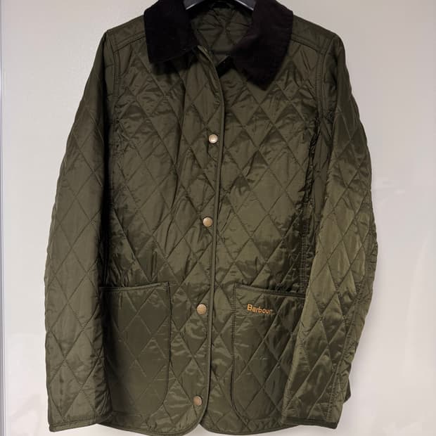 바버 퀼팅 자켓 올리브 UK10