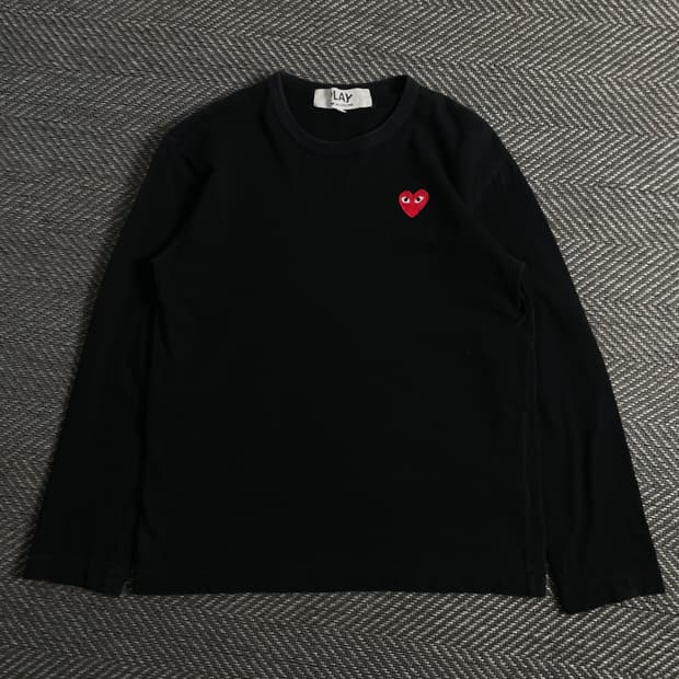 꼼데가르송 하트와펜 롱슬리브 티셔츠 블랙o 3870
