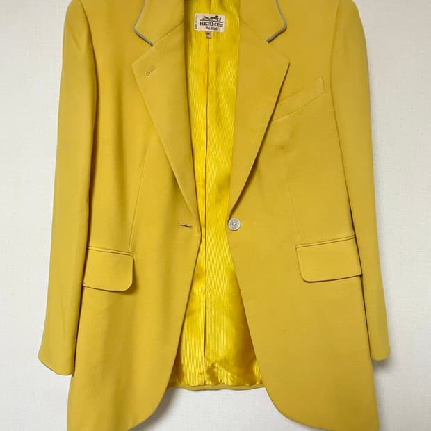 에르메스 옐로우 울 블레이저 44 정품