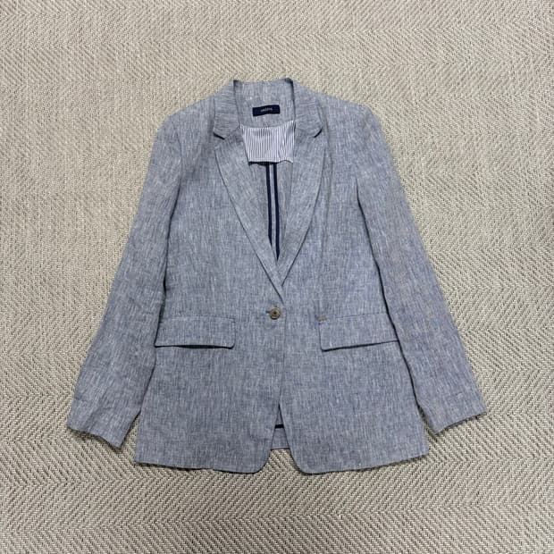 (90)해지스 멜란지블루 린넨자켓