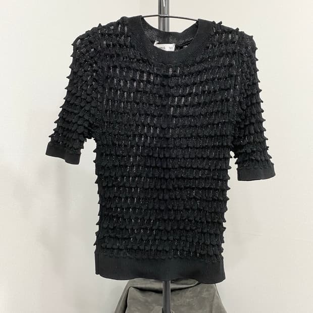 Popcorn Knit Short Sleeve Top