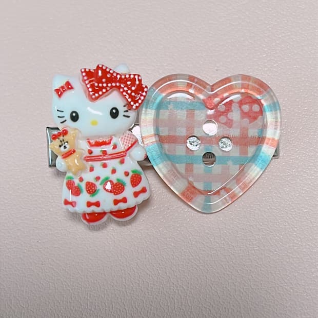 귀여운 헬로키티 수제 머리삔