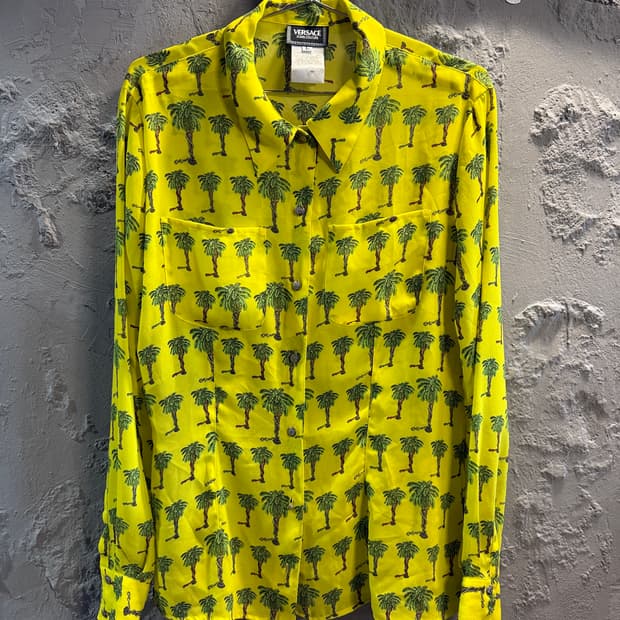 베르사체 진스 쿠튀르 빈티지 팜트리 셔츠 L