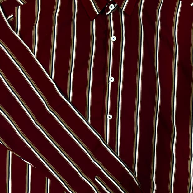 버건디 빈티지 스트라이트 셔츠