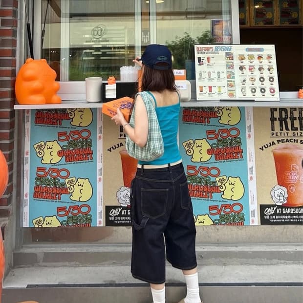 스웨이드 카펜터 데님 쇼츠 인디고 S