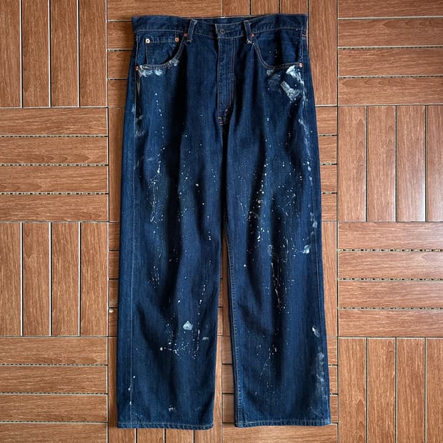 00‘s levi’s 504 painting remake denim