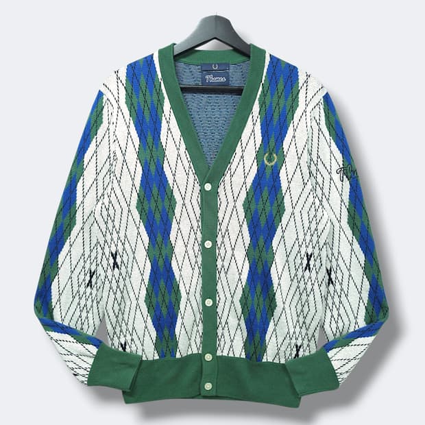 [S] 프래드페리 X 템즈(Thames) 콜라보 아가일 가디건