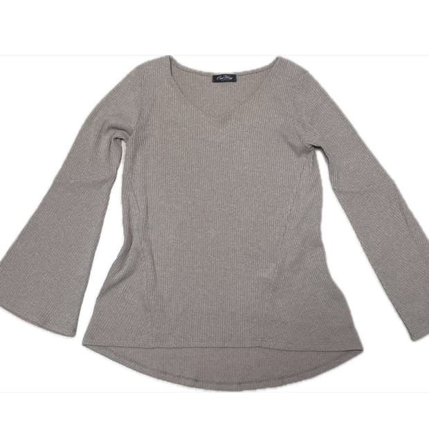 커피베이지 부츠컷소매 롱슬리브 니트