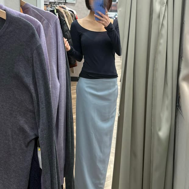 오라리 울 blue 스커트