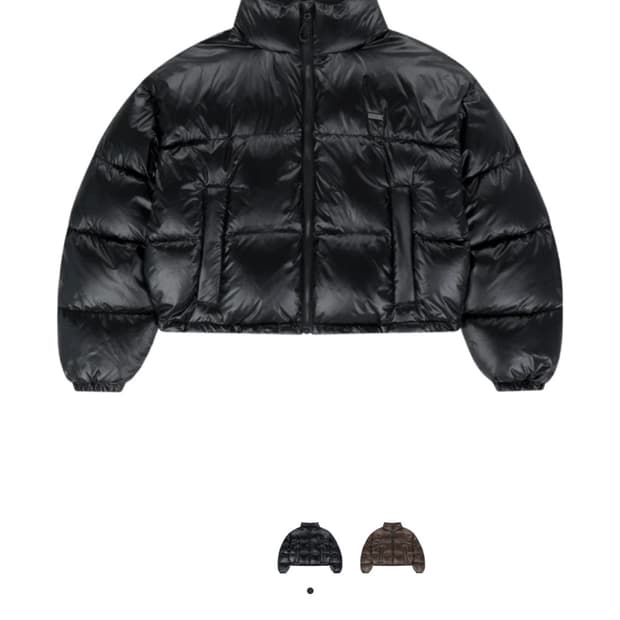 (새상품) HDEX 우먼스 글로시 크롭 푸퍼 패딩 블랙 m