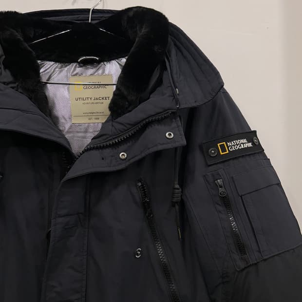 내셔널 지오그래픽 구스다운 롱 유틸리티 패딩