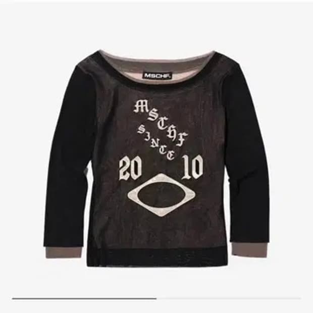 [S] 미스치프 보트넥 메쉬 탑